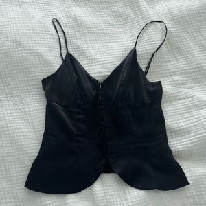 REFORMATION silk corset top